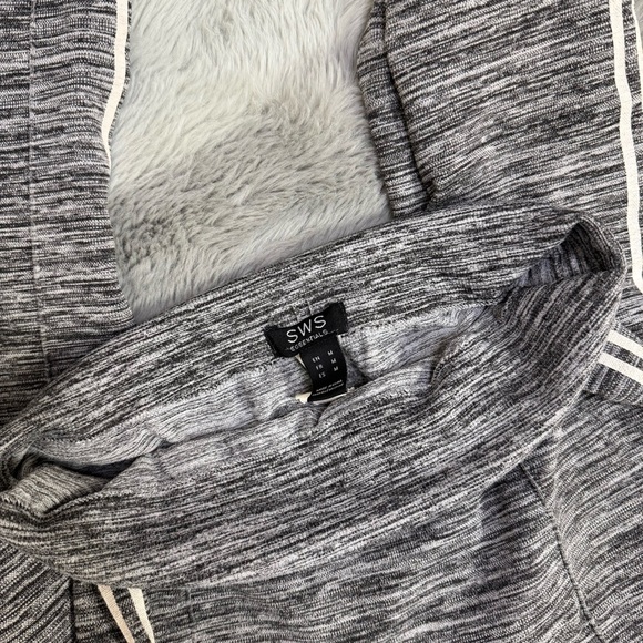 Streetwear Society Grey Compression Leggings | Racer Stripe High Waist Lifting - Picture 6 of 6